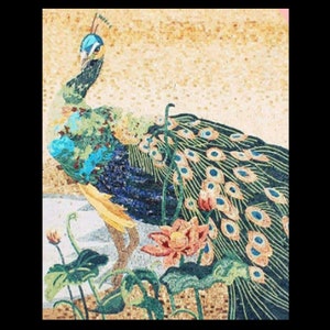 Magnificent Peacock Mosaic Mural
