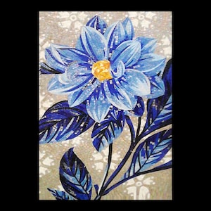 The Blue Dahlia Mosaic Artwork