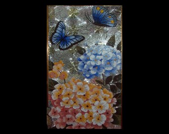 色鮮やかな蝶のモザイクアート作品 - 活気あふれるホームデザインの