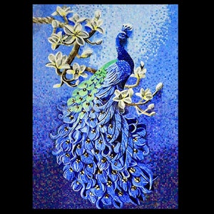 Mystery Blue Peacock Mosaic Tiles