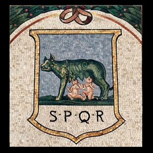 Young Romulus And Remus Roman Mosaic
