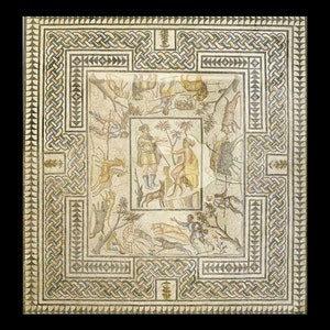 Roman Hunt Mosaic Tapestry