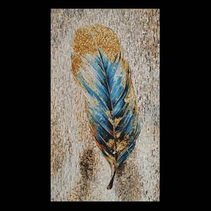 Peacock Feather Mosaic Mural