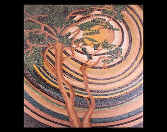 Abstract Tree of Life Mosaic Wall Art | Handmade Marble Mosaic Artwork | Modern Nature-Inspired Stone Wall Décor for Home & Luxury Interiors