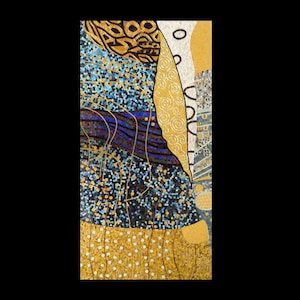 Gold-Blue Mosaic Abstract