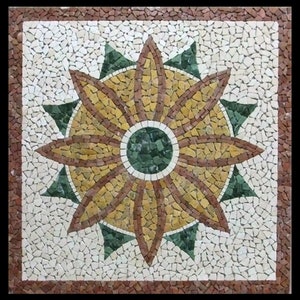 Sun-flower Mat Tile Mosaic Floor  Inlay