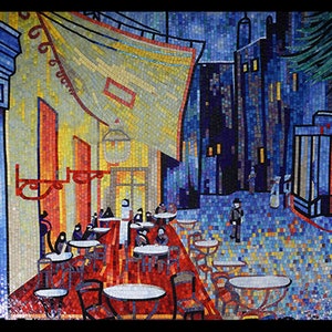 Inset of “Café Terrace at Night” Reproduction by Vincent Van Gogh
