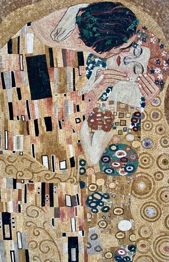 Tapisserie Murale Italienne "The Kiss II" - Plusieurs Tailles - Neuf - 80% Coton