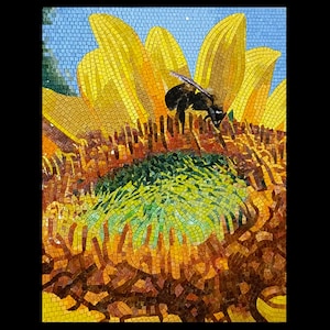 Sunflowers Floral Mosaic Backsplash