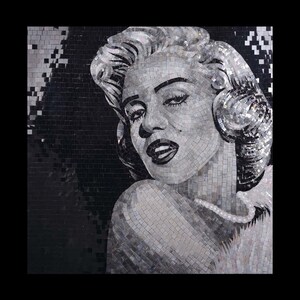 Monochromatic Brilliance Mosaic Artwork