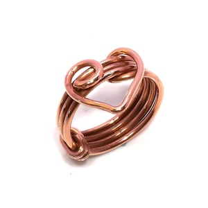 Heart Shape Wire Wrapped Ring Handmade Copper Wrapped Ring Jewelry Heart Ring Gift For Her Boho Jewelry Women wire wrapped jewelry