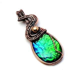 Triplet Fire Opal Copper Wire Wrapped Pendant Triplet Fire Opal Gemstone Handmade Wrapped Jewelry Triplet Fire Opal Pendant Necklace Gift