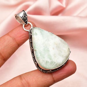 Moonstone Sterling Silver Pendant: Handmade Pear Shape Bohemian Jewelry