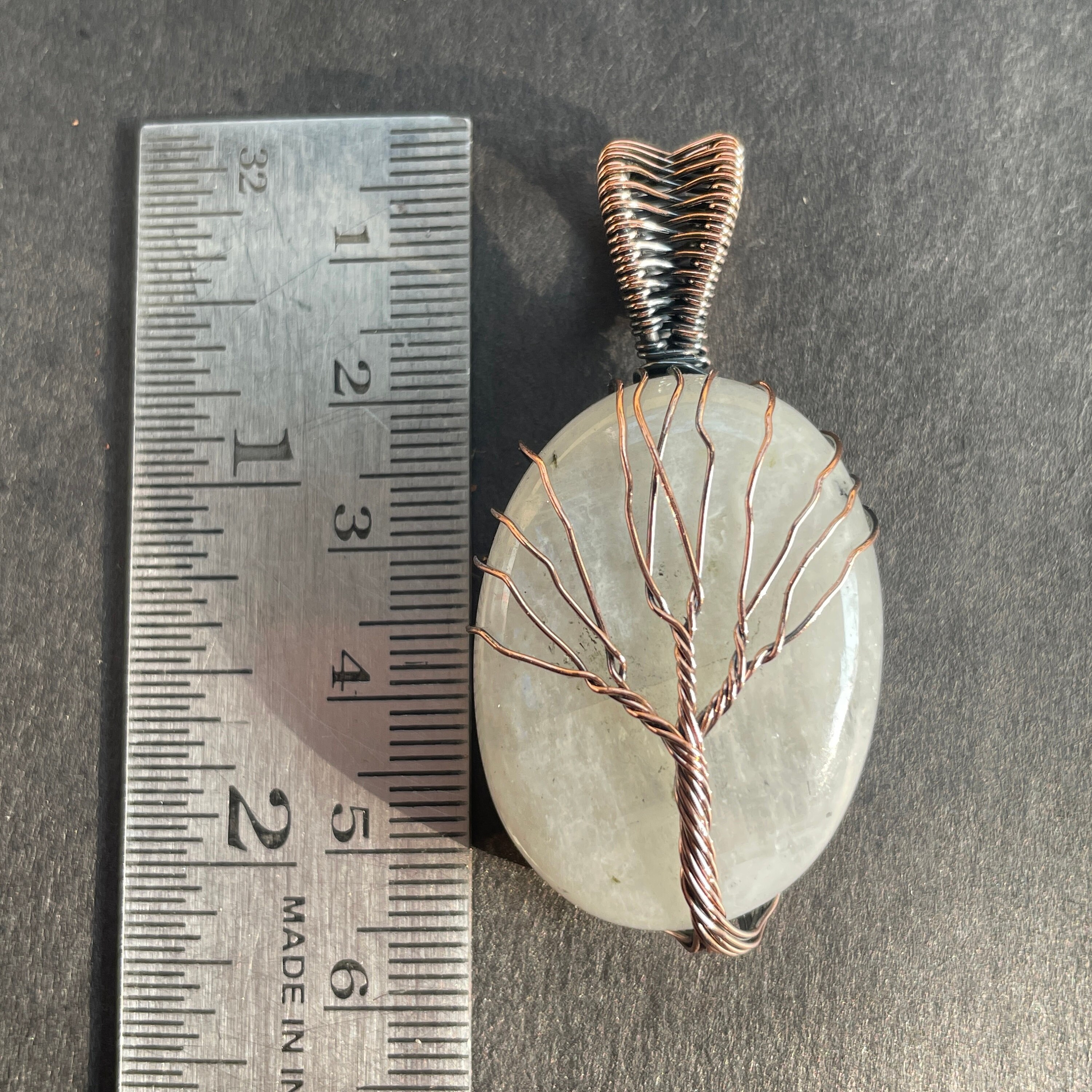 Ciondolo Con Albero Della Vita In Labradorite: Gioiello Con Pietra Avvolta In Filo Di Rame - Italia - Foto 6