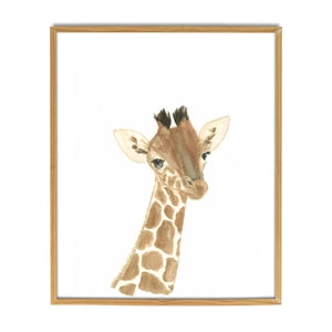 Giraffe Watercolor Painting, Animal printable painting, Nursery Watercolor, Baby Room Art, Wildlife painting, Baby Animal Wall Décor