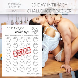 30 Day Challenge, Intimacy Challenge, 30 Day Tracker, Goals, Intimacy, Habit Tracker, Sex Log, Sex, Romance, Romantic. Relationship, Lovers