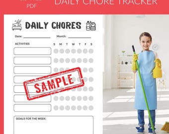 Printable Kids Chore Chart: Weekly Responsibility Tracker (PDF)