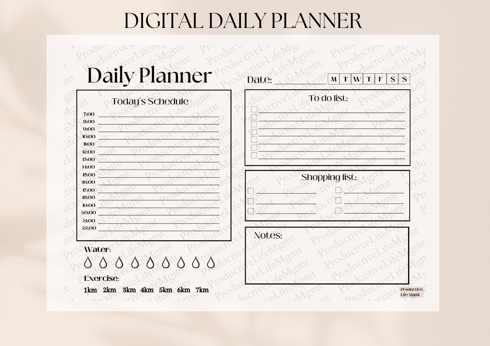 Digital Planner, Daily Planner, Printable Planner, Planner Set, Planner ...