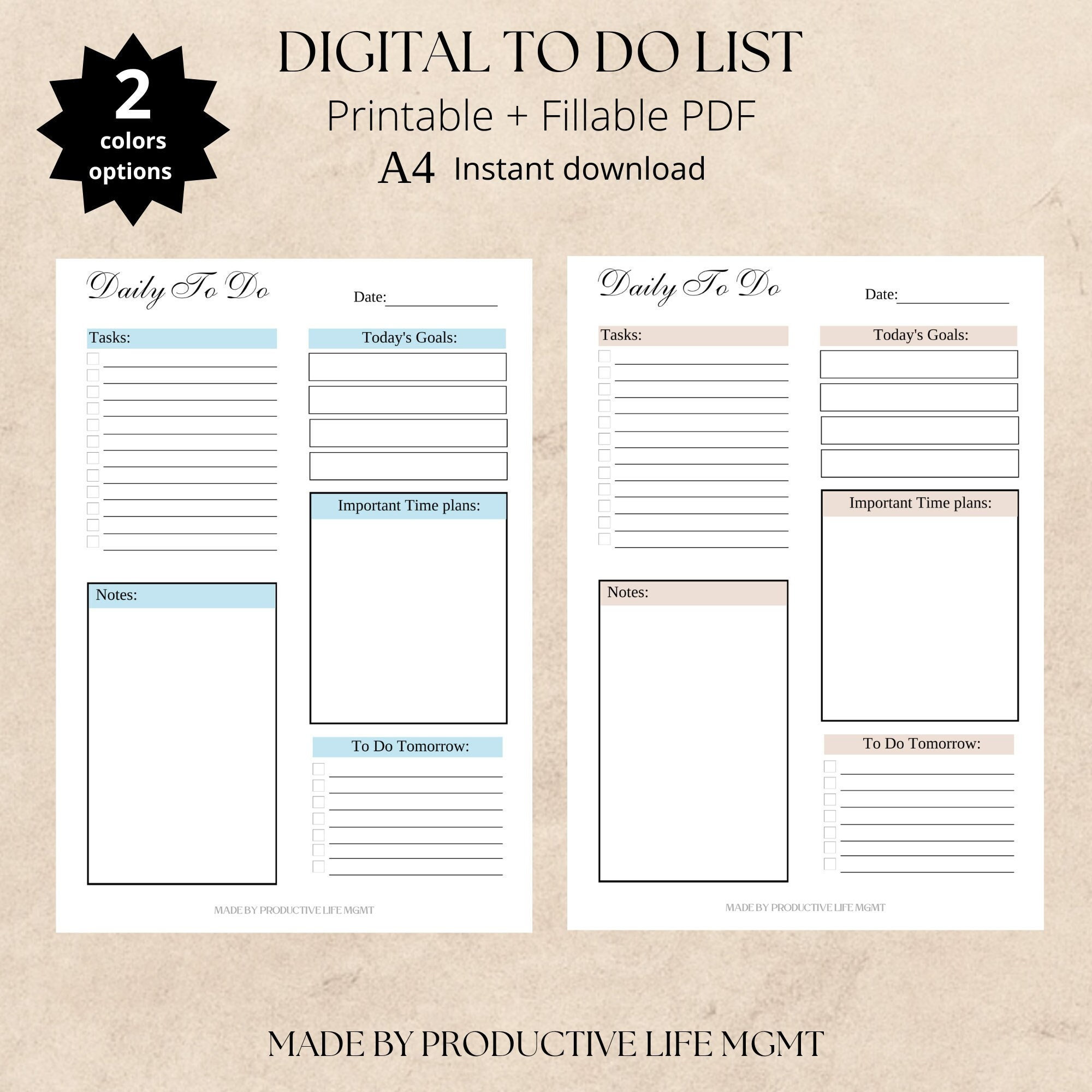 To Do List | Tasks Planner Digital | Minimalist to Do List Printable ...