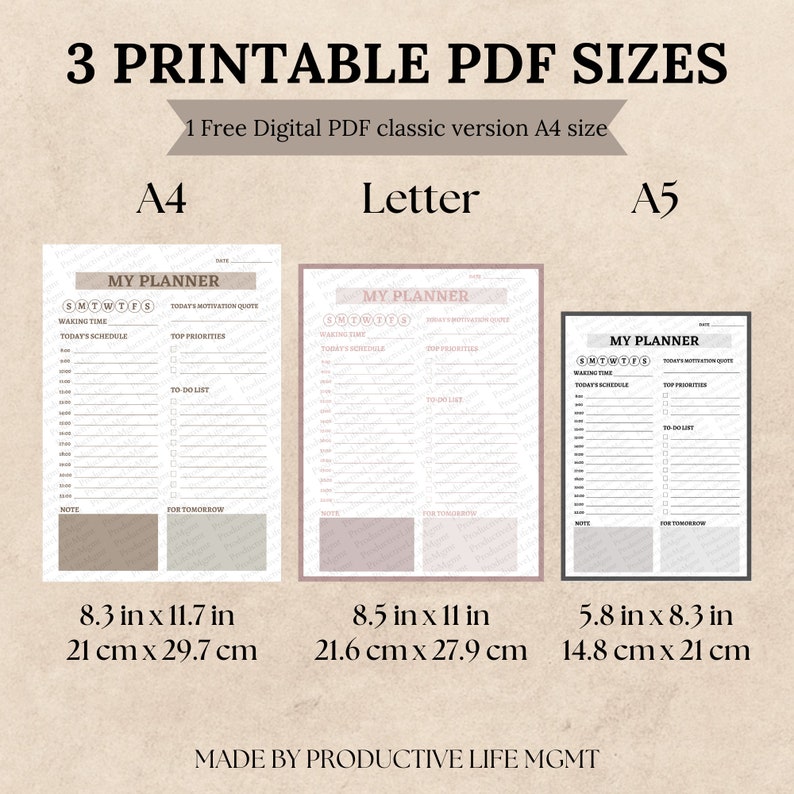 Minimalist Daily Planner Printable, Daily to Do List for Work/home ...