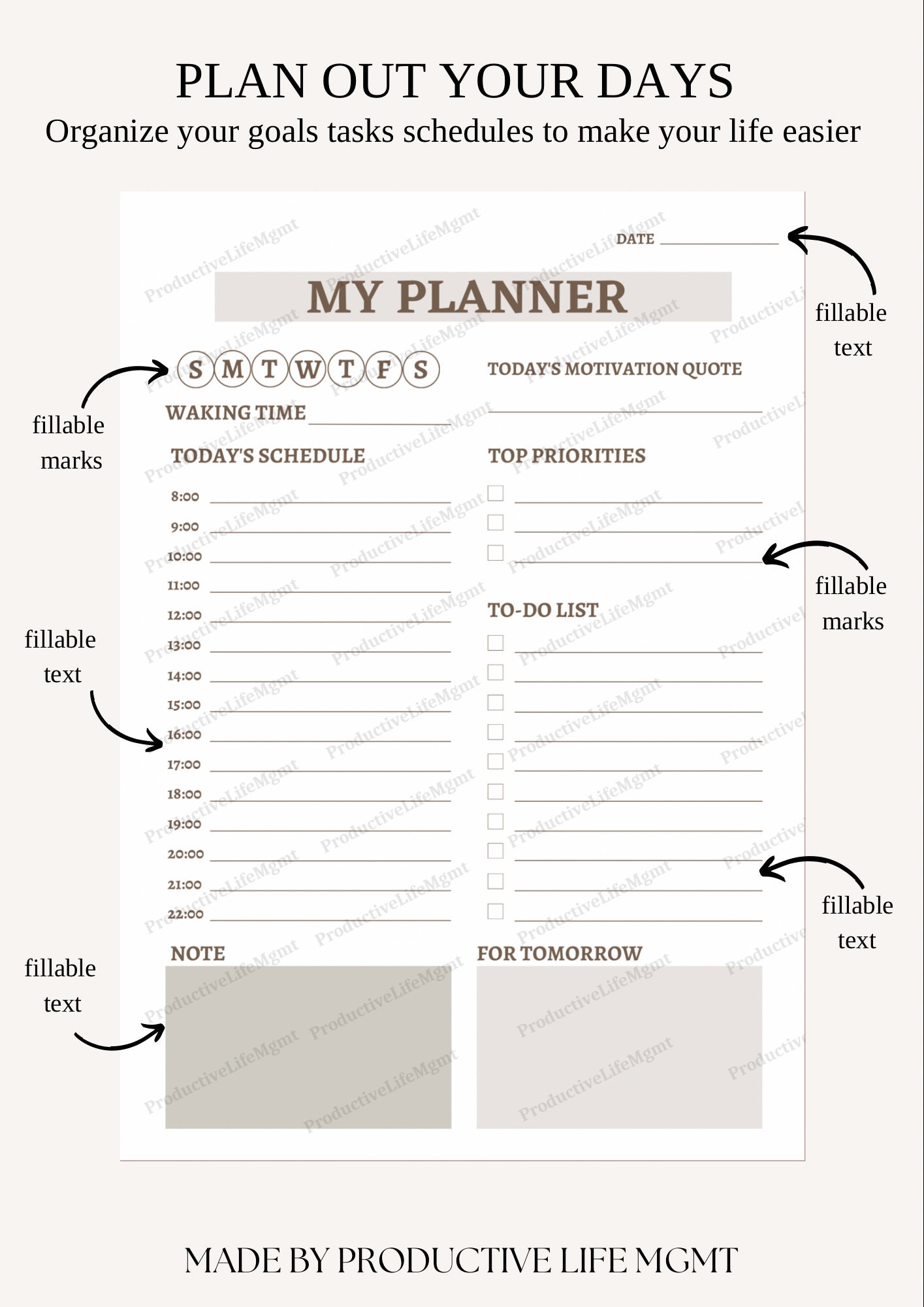 Digital Daily Planner Aesthetic Minimalist Printable PDF - Etsy