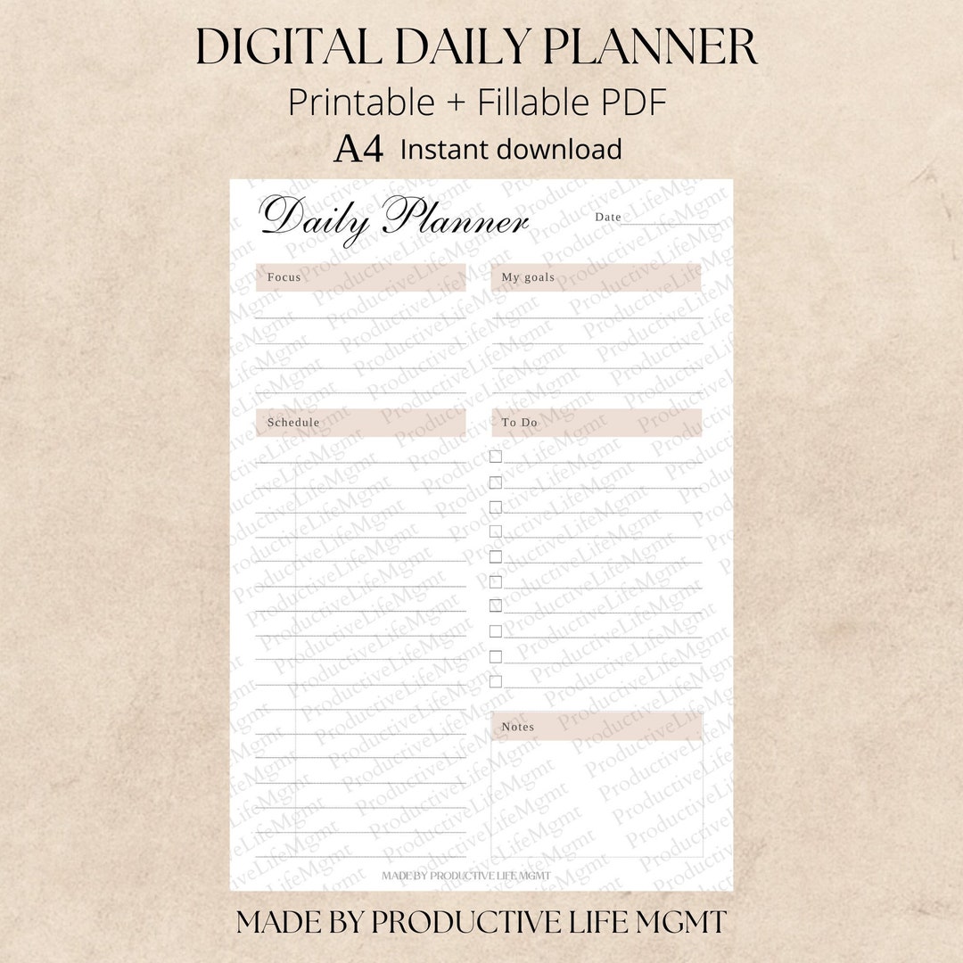 Digital Planner, Daily Planner, Printable Planner, Planner Set, Planner ...