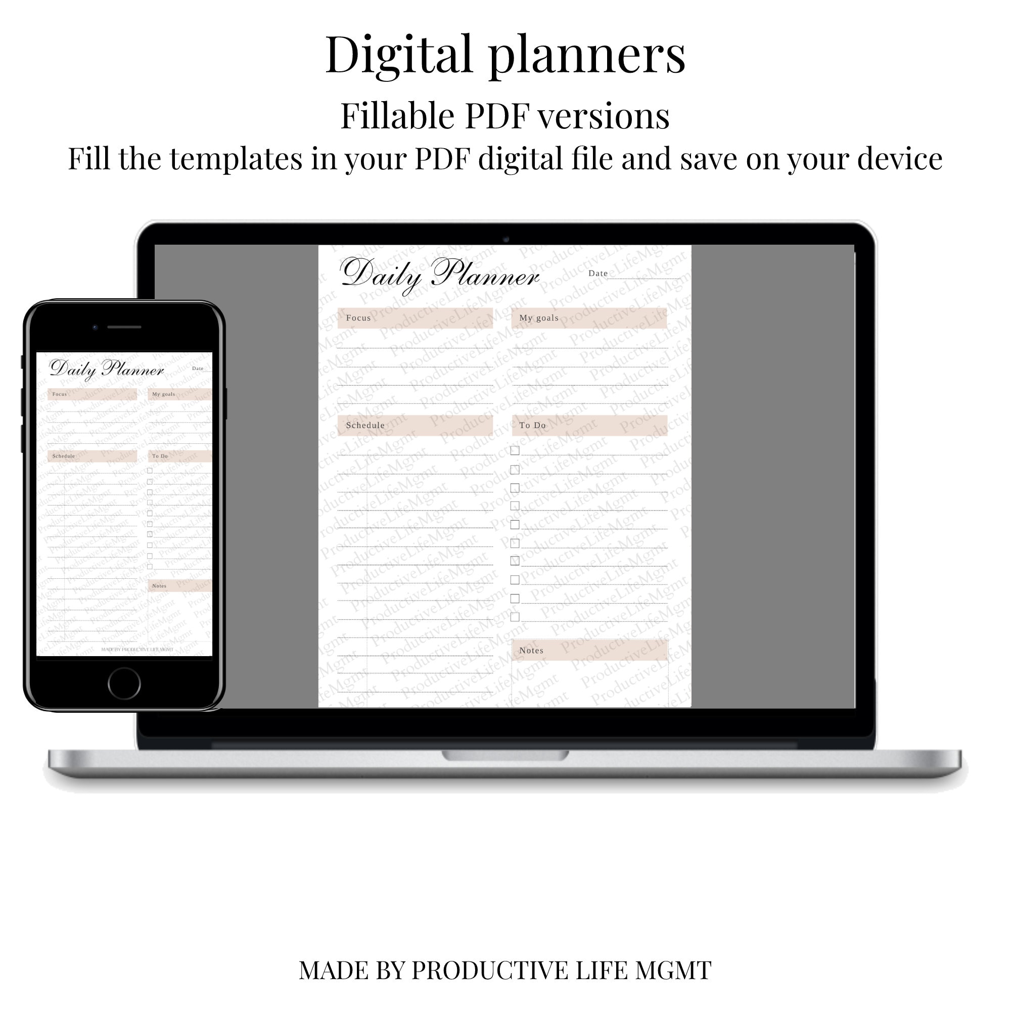 Digital Planner, Daily Planner, Printable Planner, Planner Set, Planner ...