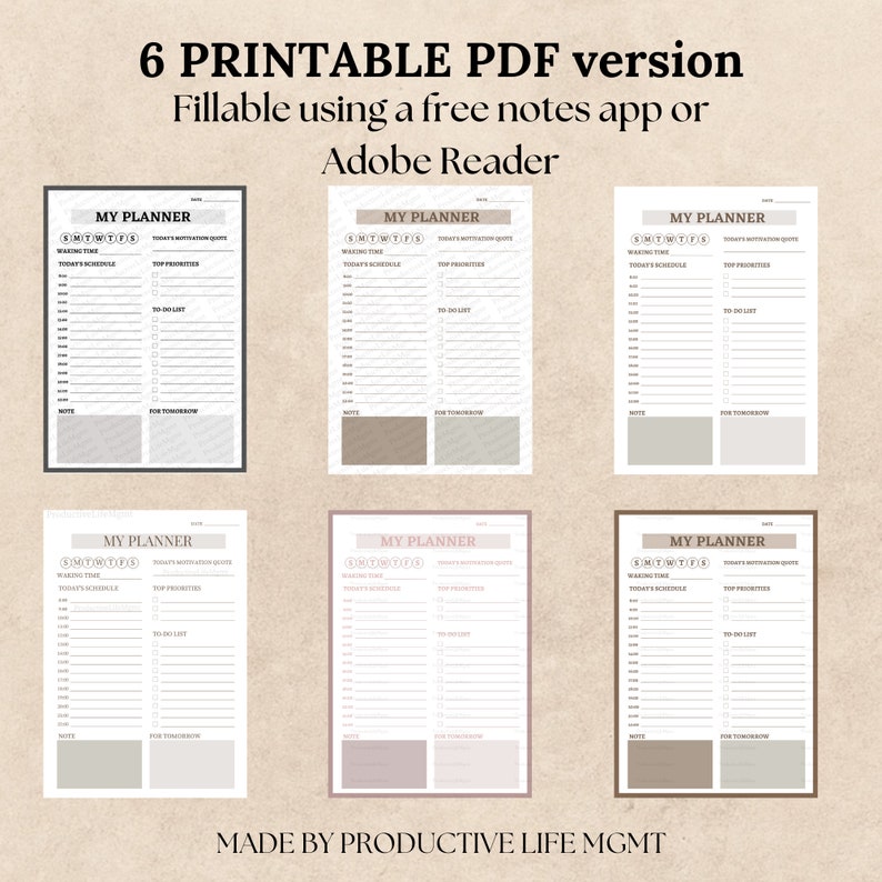 Minimalist Daily Planner Printable, Daily to Do List for Work/home ...