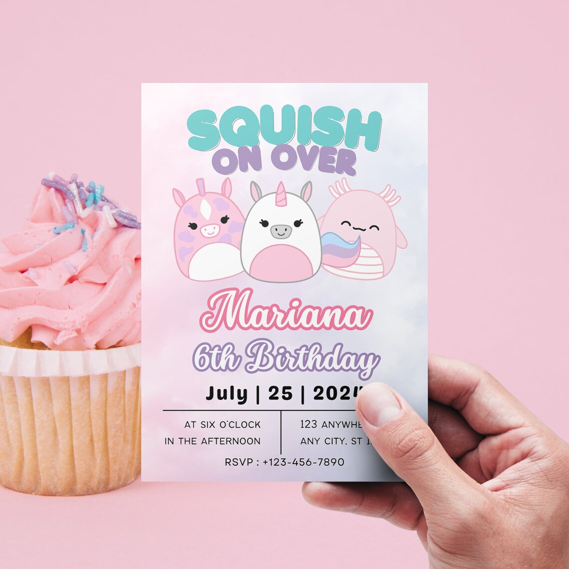 Squishmallow Birthday Invitation Squishmallow Editable Invitation