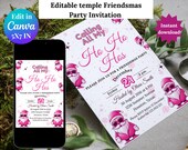 Friendsmas Funny Invitation Template, Editable Digital Christmas Invite, Friendsmas Party, Adult Holiday Party Invite, Girls Night Download