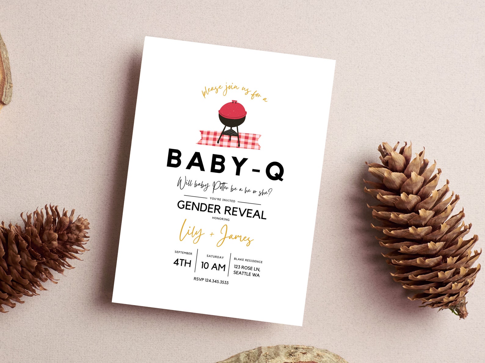 Gender Reveal Bbq Invitation Gender Reveal Invitation Baby Shower