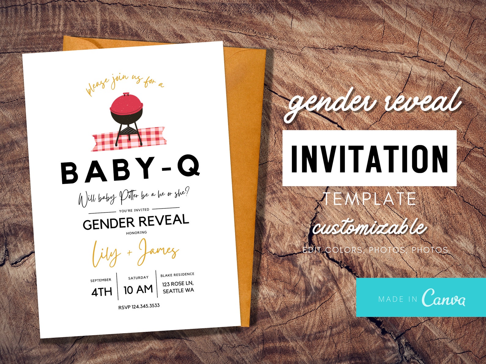 Gender Reveal Bbq Invitation Gender Reveal Invitation Baby Shower