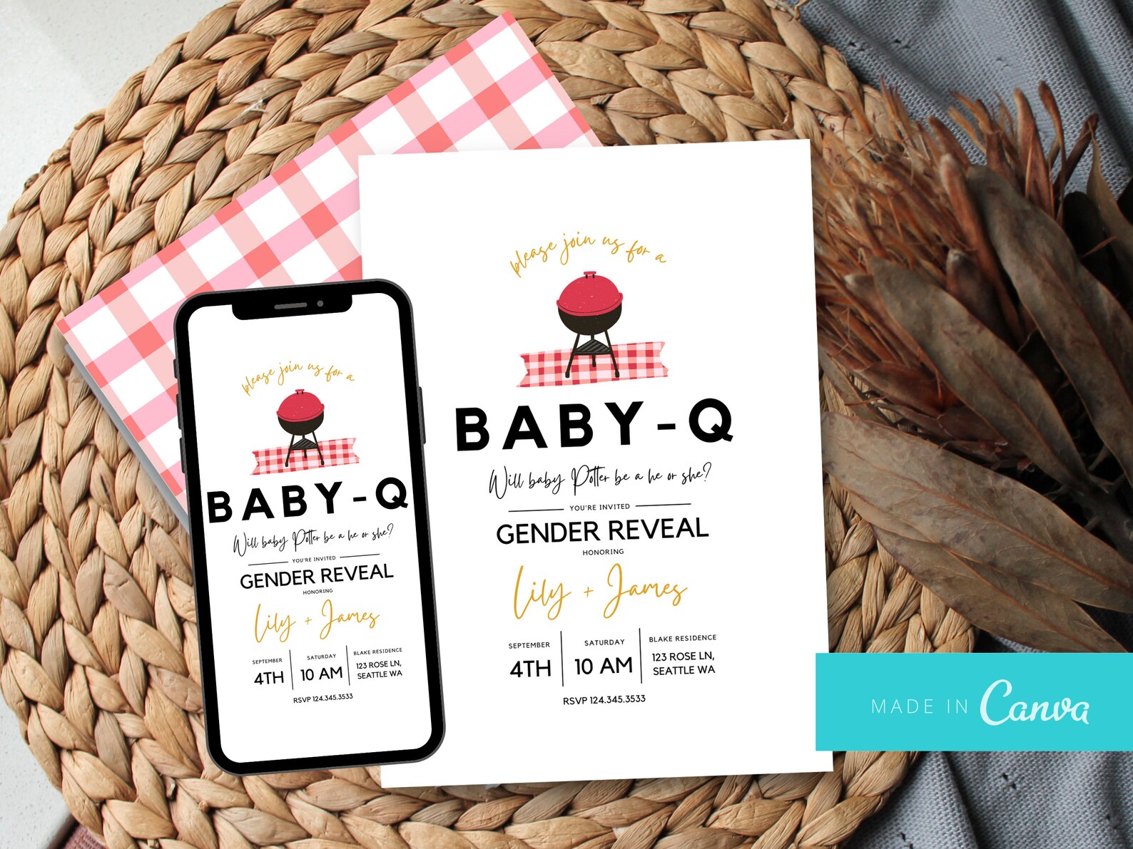 Gender Reveal Bbq Invitation Gender Reveal Invitation Baby Shower