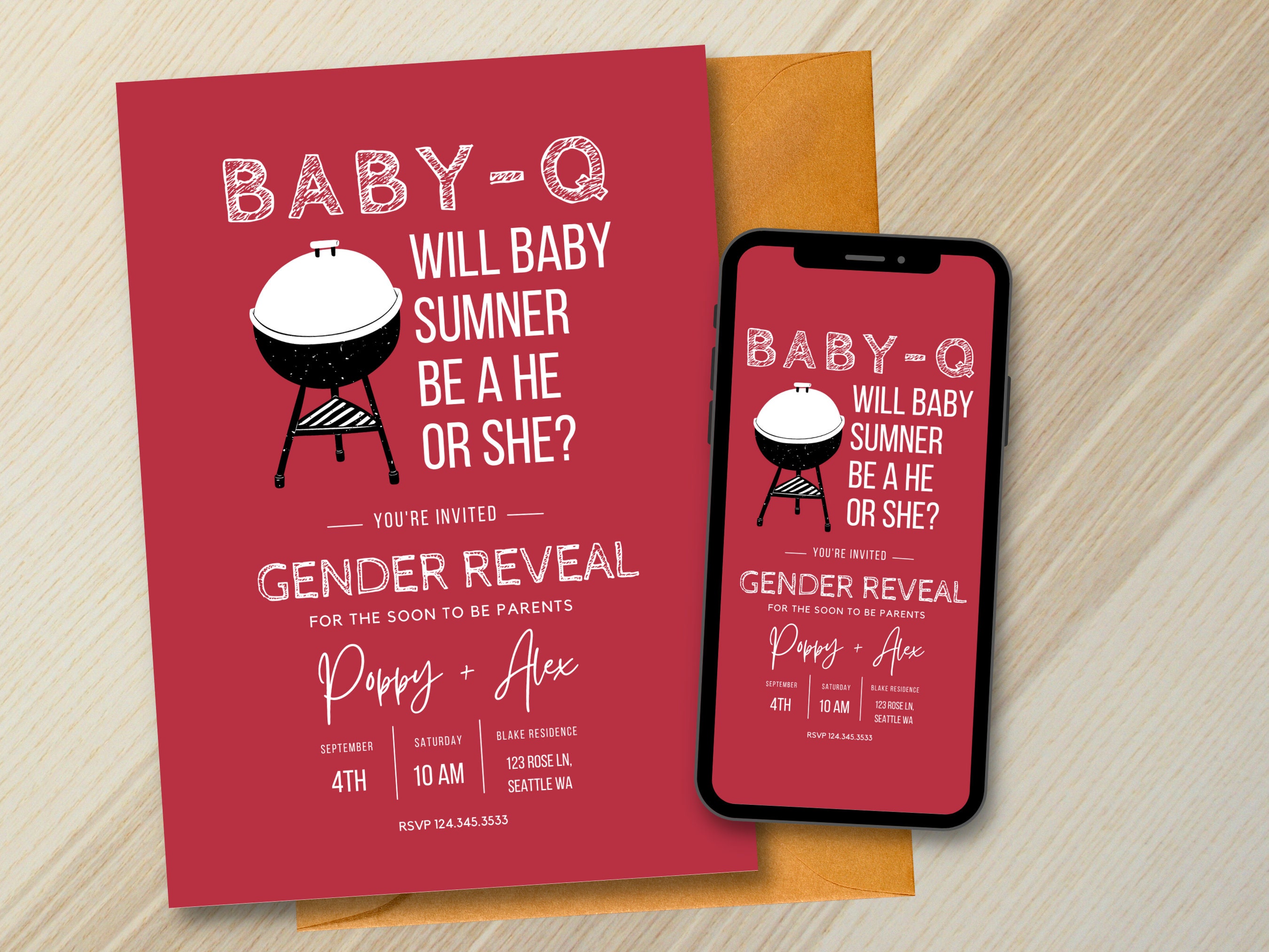 Gender Reveal Bbq Invitation Gender Reveal Invitation Baby Shower