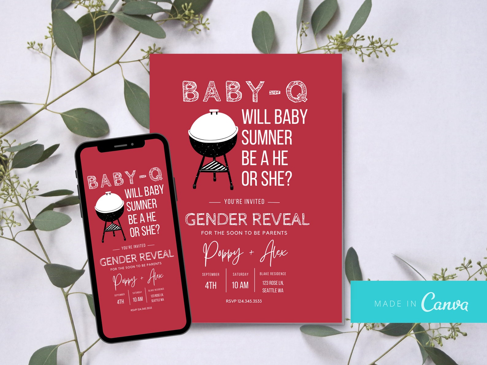 Gender Reveal Bbq Invitation Gender Reveal Invitation Baby Shower