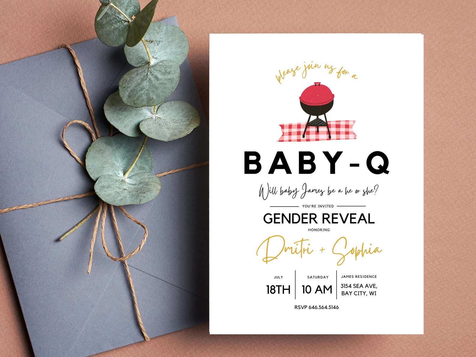 Gender Reveal Bbq Invitation Gender Reveal Invitation Baby Shower