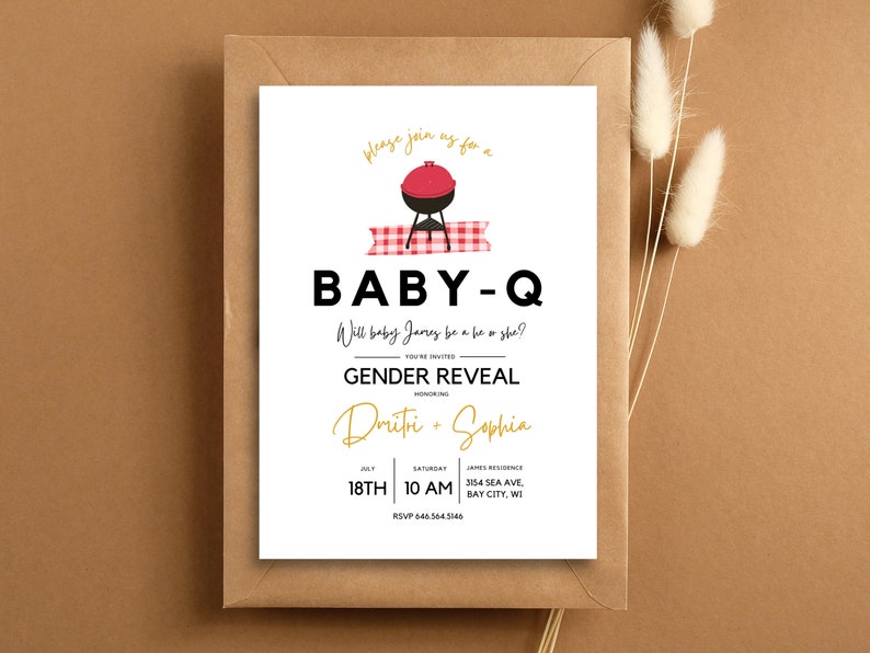Gender Reveal Bbq Invitation Gender Reveal Invitation Baby Shower