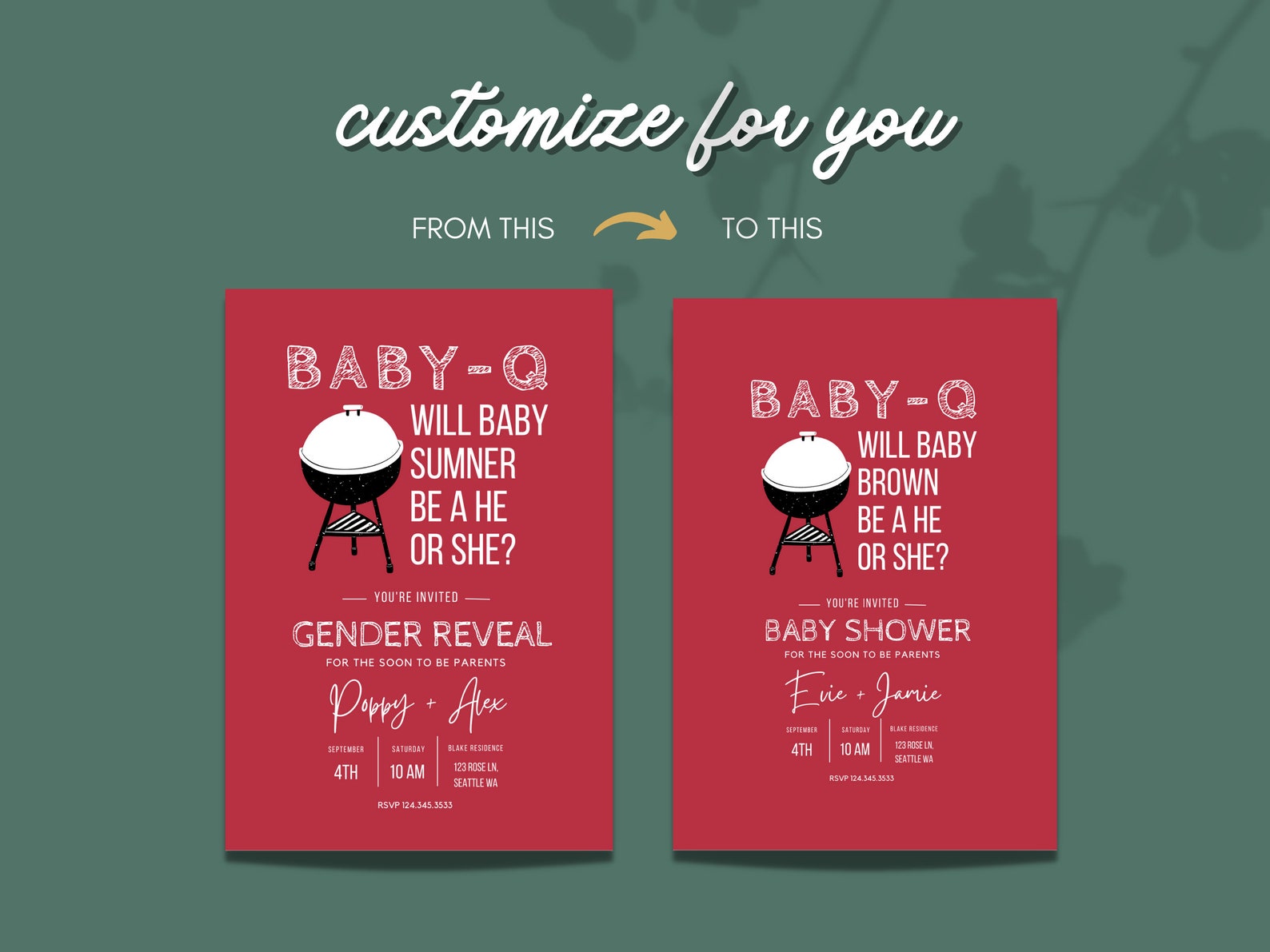 Gender Reveal Bbq Invitation Gender Reveal Invitation Baby Shower