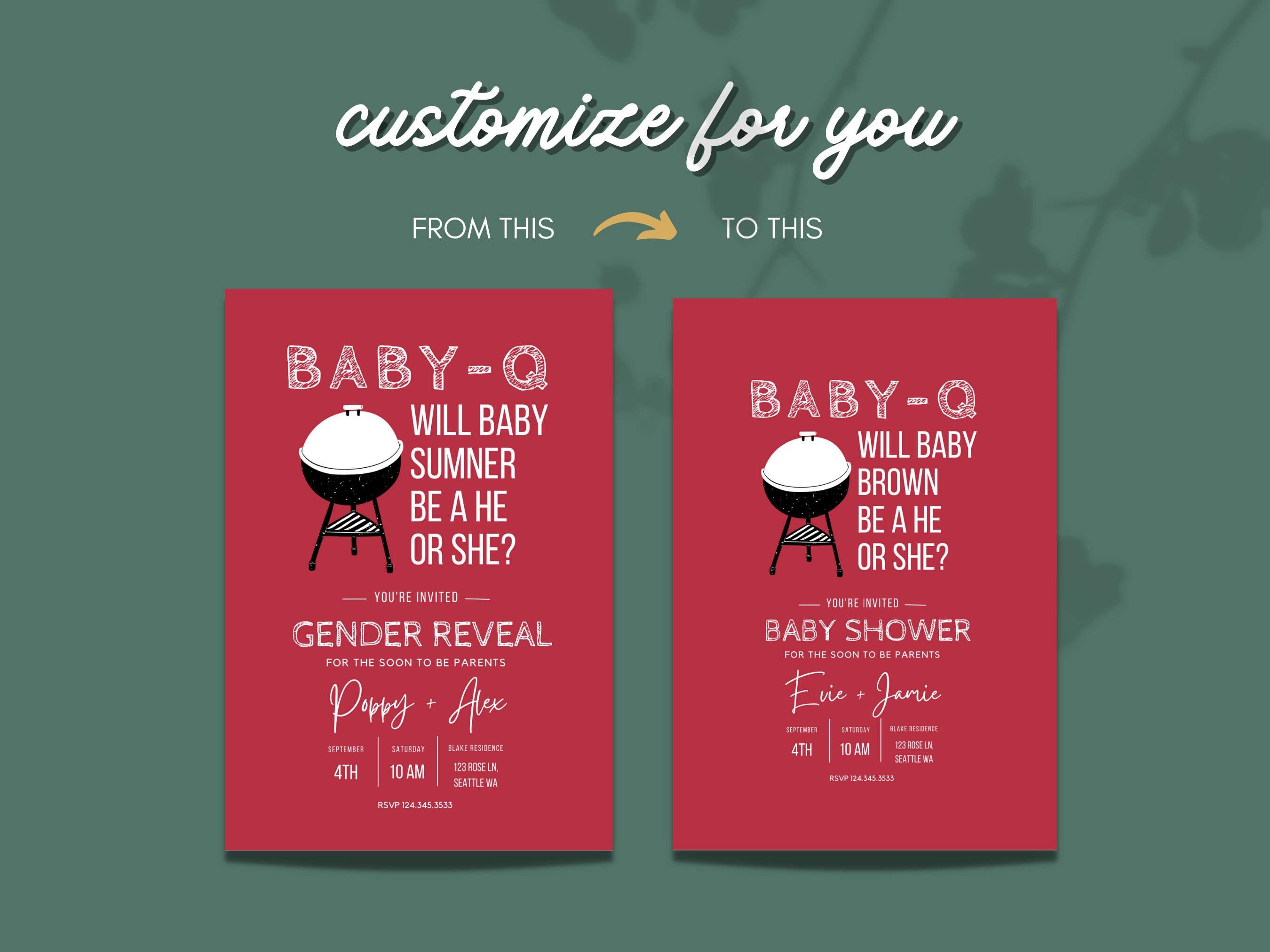 Gender Reveal Bbq Invitation Gender Reveal Invitation Baby Shower