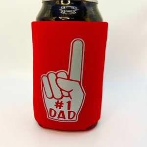 Dad #1 Cozie - gift for him - Dad - Daddy - Father&#39;s Day - custom - personalization - can cooler - beverage holder - New Dad -  Birthday