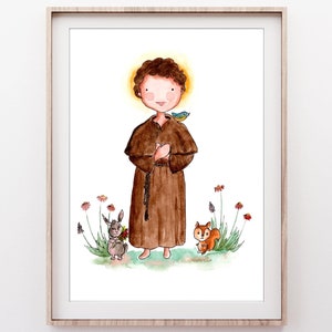 Saint Francis of Assisi, Saint Francis Print, CATHOLIC Print, Catholic Nursery Decor, Kids Room, Catholic Gift,Confirmation Gift