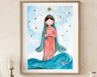 Gwiazda Morza, Stella Maris, wydruk KATOLICKI, Najświętsza Maryja Panna, prezent katolicki
