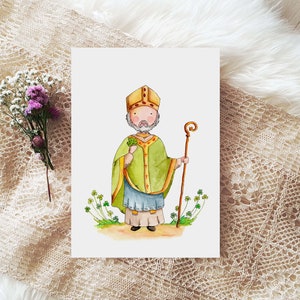 St Patrick, CATHOLIC Saint, Patron Saint of Ireland, Catholic Print, Wall Art, Catholic Nursery Decor