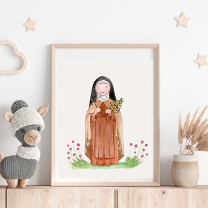 StTherese von Lisieux, katholischer Heiliger Druck, katholisches Geschenk, katholisches Kinderzimmer Dekor