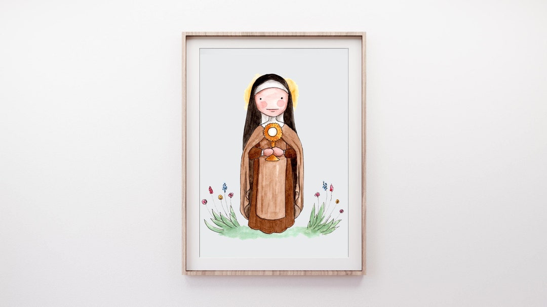 St Clare of Assisi Print, CATHOLIC Print, Catholic Gift, Catholic Decor ...