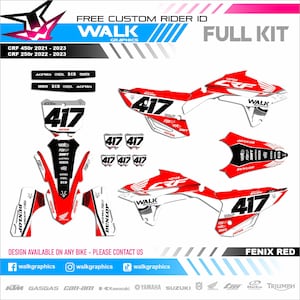 Honda CRF 250/450 2021-2023 MX Graphics Decals Stickers Design Custom Dirt Walk