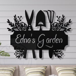 Personalized Metal Hanging Garden Sign | Custom Metal Gardening Gift | Metal Garden Sign | Metal Wall Art | Mother's Day Gift | Garden Art