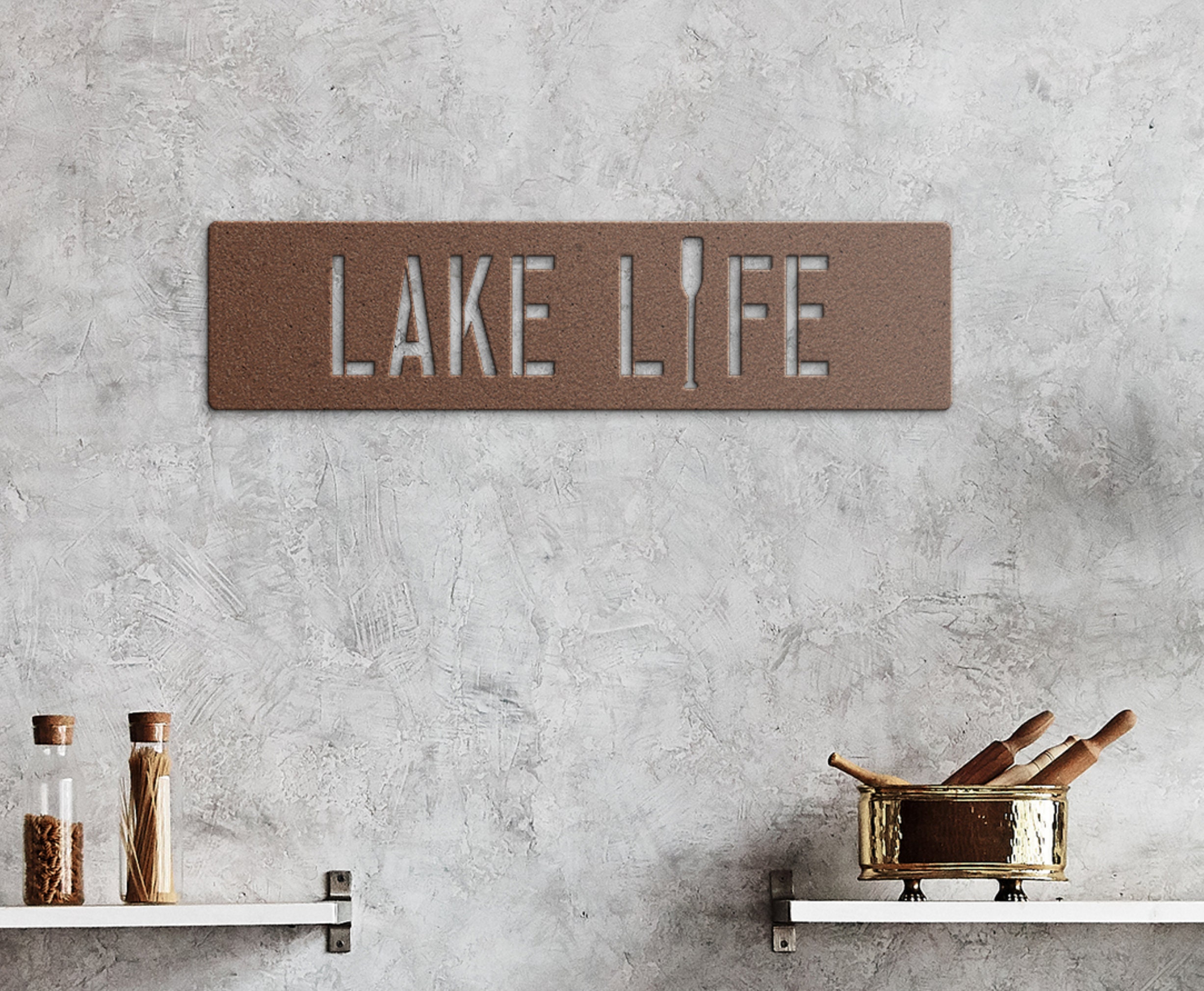 Metal Lake Life Wall Decor Lake House Sign Lake Housewarming Etsy
