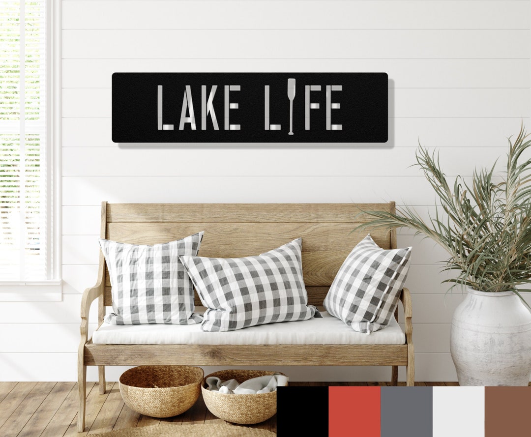Metal Lake Life Wall Decor, Lake House Sign, Lake Housewarming Gift