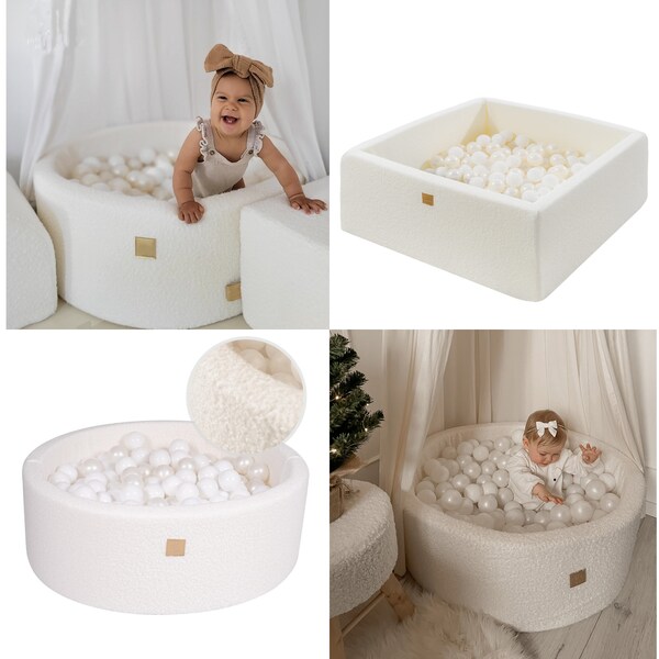 BOUCLE ball pit + 250 balls | Ball Pit Balls | Ball Pit Baby | Ball Pit Toddler | Foam Ball Pit | Ball Pool | Baby Ball Pit | Ball Pit White